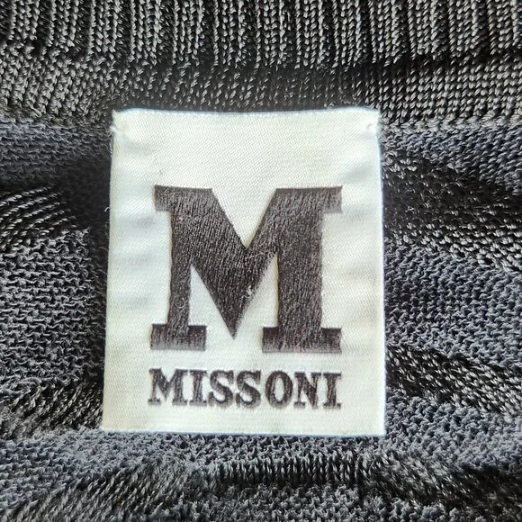 Vintage Missoni knit wool/cotton/viscose  black cropped sweater/cardigan Sz XS-S - Picture 6 of 9